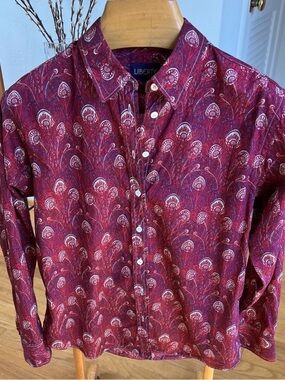 Liberty of London women’s Red-Burgundy Printed Button-Down Shirt